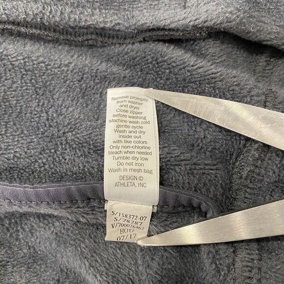 ATHLETA M Gray Easy Cozy Karma Warm Soft Asymmetrical Zip Hooded Jacket Athletic - Picture 14 of 16